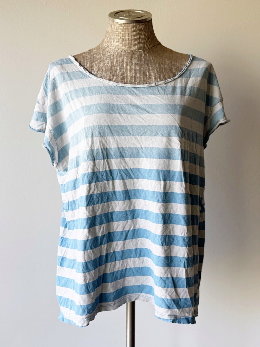 Current/Elliott Blue and White Striped T-Shirt